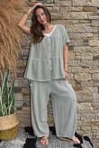Lina Linen Blend Smock Over Shirt Washed Khaki